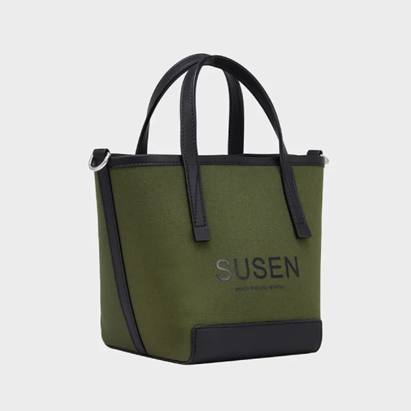 SUSEN Canvas Bucket Bag — Casual Chic view 2