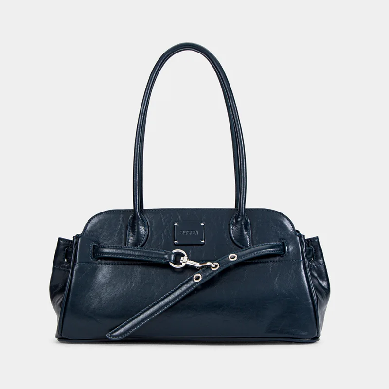 SUSEN Genuine Leather Baguette Underarm Bag